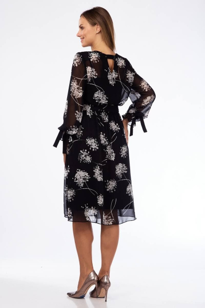 Платье Милора-стиль 1140 черный-принт - фото 3