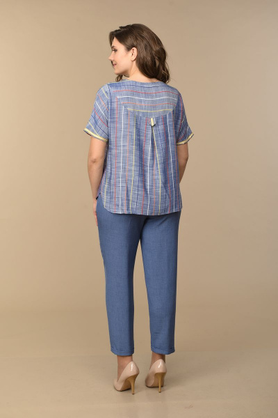 Блуза, брюки Lady Style Classic 1777 синий - фото 2