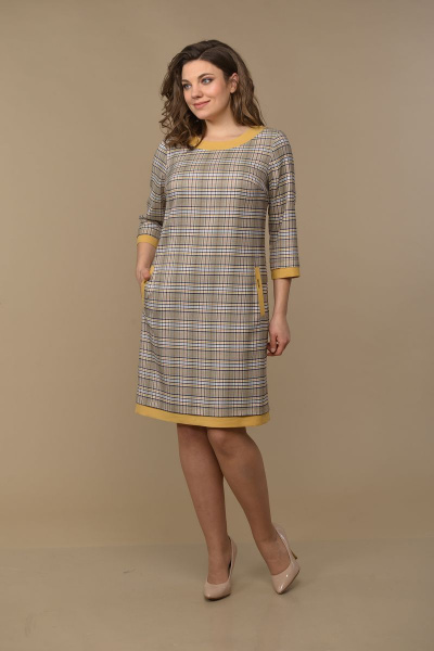 Платье Lady Style Classic 1427/3 беж-желтый - фото 1