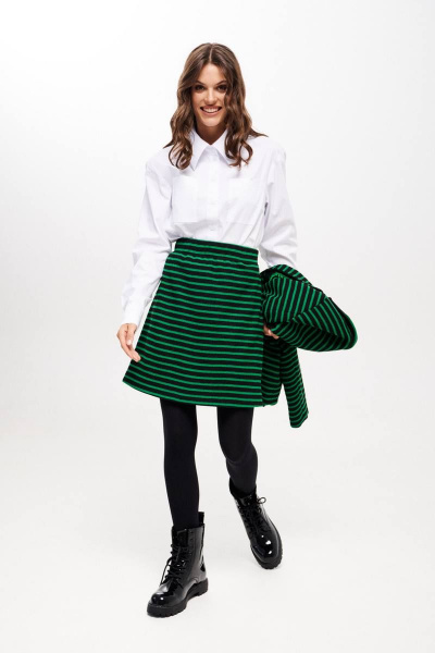 Жакет, юбка ELLETTO LIFE 5232 черно-зеленый - фото 15