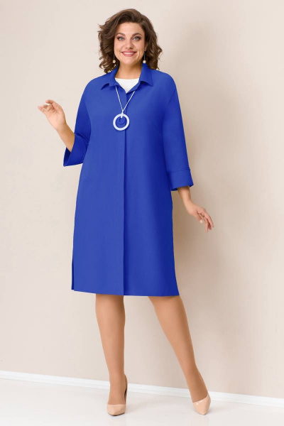 Блуза, кардиган, юбка VOLNA 1306 васильково-синий - фото 5