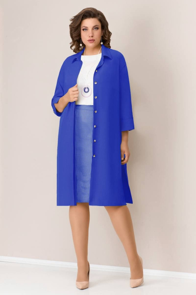 Блуза, кардиган, юбка VOLNA 1306 васильково-синий - фото 4
