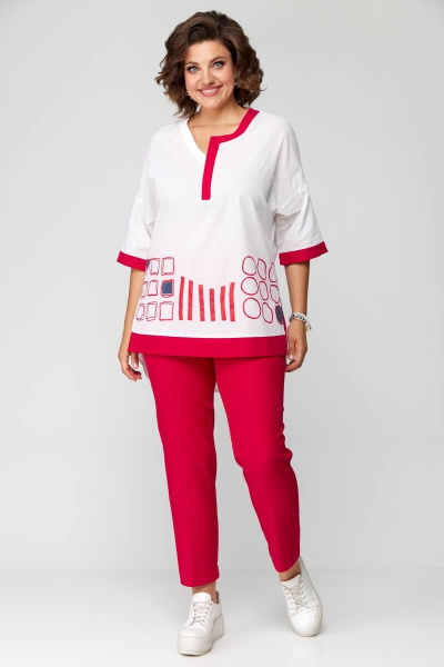 Блуза, брюки Solomeya Lux 931 красный - фото 1