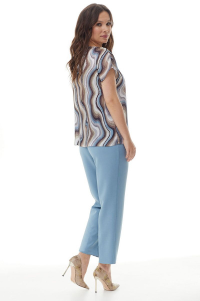 Блуза, брюки, жакет Магия моды 2210 серо-голубой - фото 5