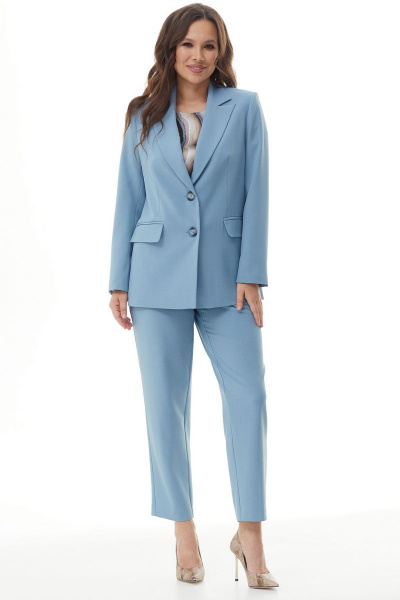 Блуза, брюки, жакет Магия моды 2210 серо-голубой - фото 1