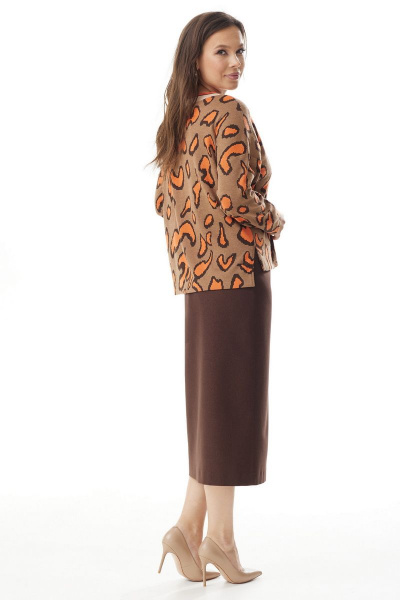 Блуза, юбка Магия моды 2318 оранж_ шоколад - фото 2