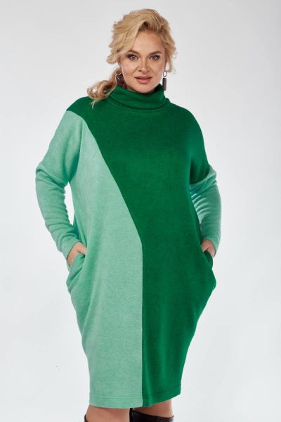 Платье Anastasia 1041 зеленый/лед - фото 2