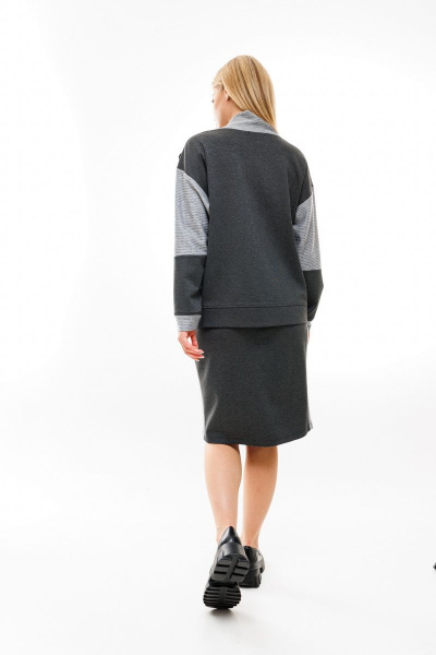 Джемпер, юбка NikVa 387-1 графит - фото 2
