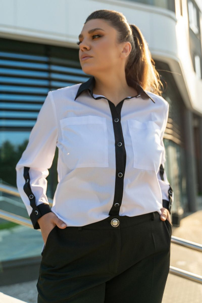 Блуза Andina 117 черный/белый - фото 4