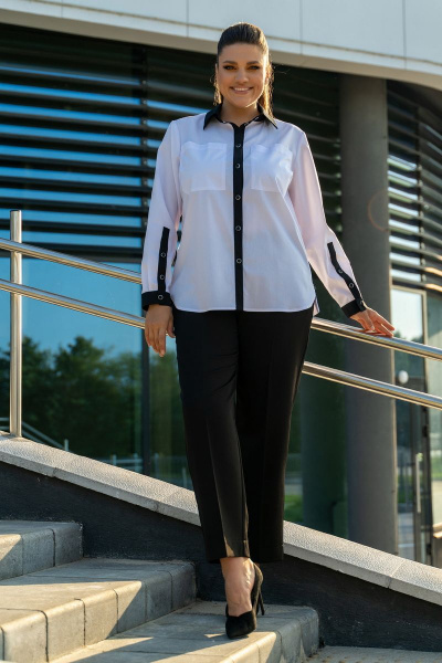 Блуза Andina 117 черный/белый - фото 1