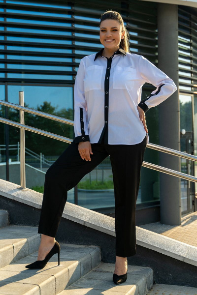 Блуза Andina 117 черный/белый - фото 3