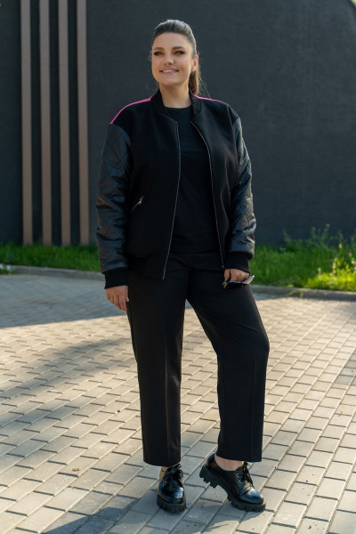 Куртка Andina 1010-1 черный_фуксия_тигр - фото 4