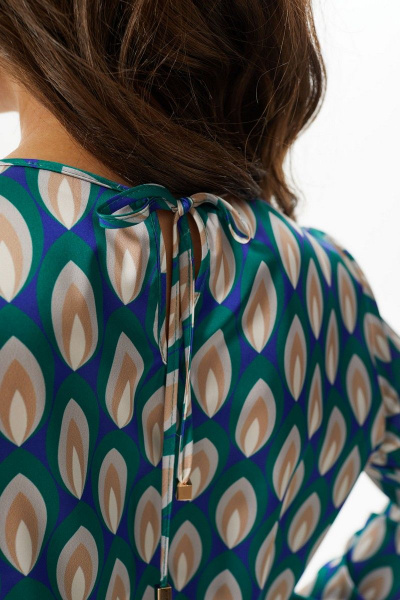 Блуза Mislana С992 зеленый+беж - фото 4