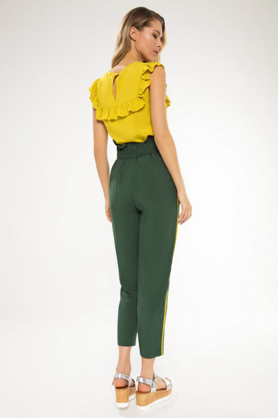 Блуза, брюки LaVeLa L40009 горчичный/т.зеленый - фото 2
