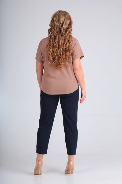 Блуза, брюки, жакет Andrea Style 00261б мокко - фото 4