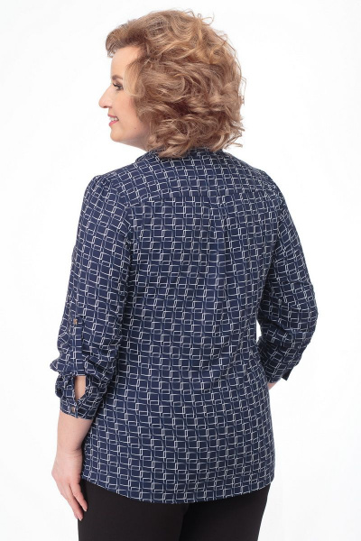 Блуза AVLINE 1754 темно-синий+белый - фото 2