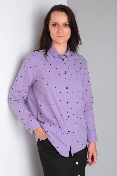 Рубашка, юбка Ma Vie М648 черный/фиолетовый - фото 12