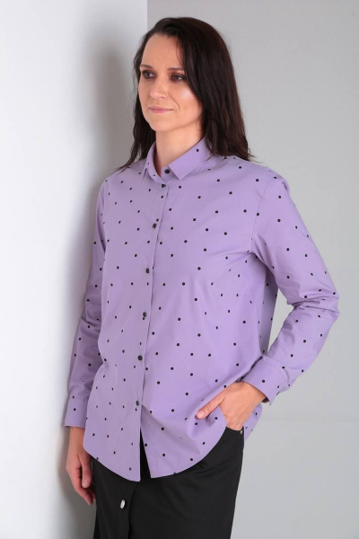 Рубашка, юбка Ma Vie М648 черный/фиолетовый - фото 11