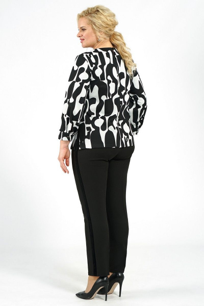 Блуза, брюки Alani Collection 2000 черный+белый - фото 7