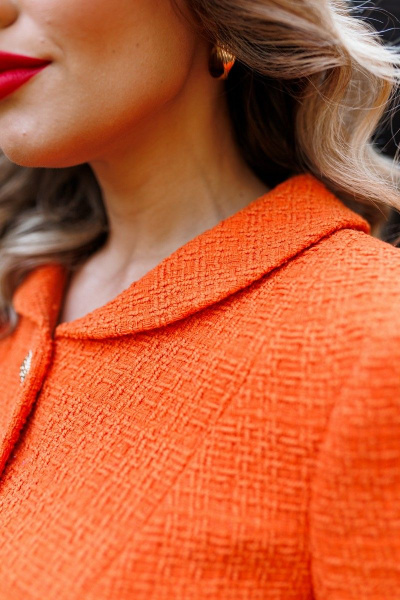 Жакет, юбка Мода Юрс 2593-1 оранжевый - фото 4