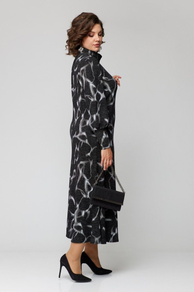 Платье EVA GRANT 7223 черный+принт - фото 5
