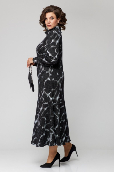Платье EVA GRANT 7223 черный+принт - фото 4