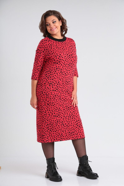 Платье Michel chic 2141 красный-леопард - фото 2
