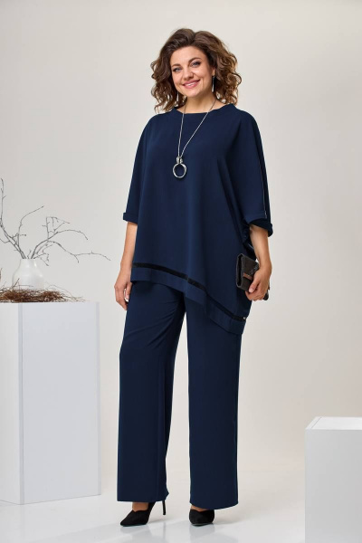Блуза, брюки Romanovich Style 2-2430 синий - фото 2