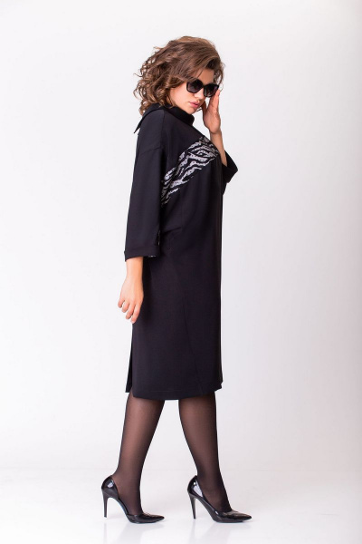 Платье EVA GRANT 7273 черный+тесьма_зебра - фото 5