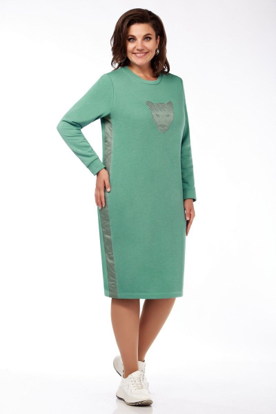 Жилет, платье БагираАнТа 895 зеленый - фото 5