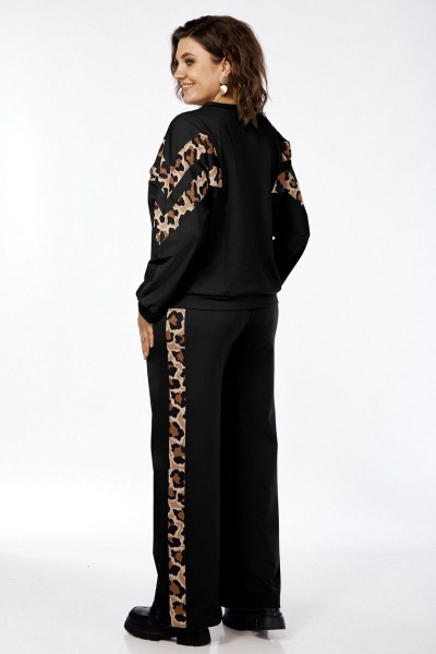 Брюки, джемпер Милора-стиль 1149 чёрный+леопард - фото 2