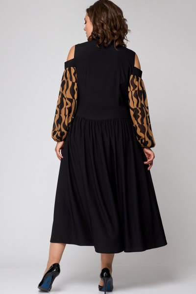 Платье EVA GRANT 7216 черный+коричневый - фото 6