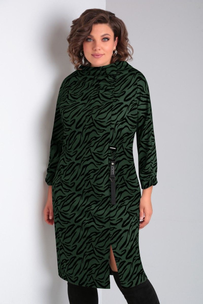 Платье VOLNA 1315 темно-зеленый - фото 2