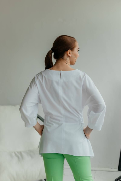 Блуза Стильная леди М-490 белый - фото 7