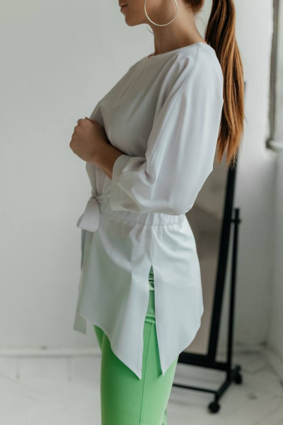 Блуза Стильная леди М-490 белый - фото 4