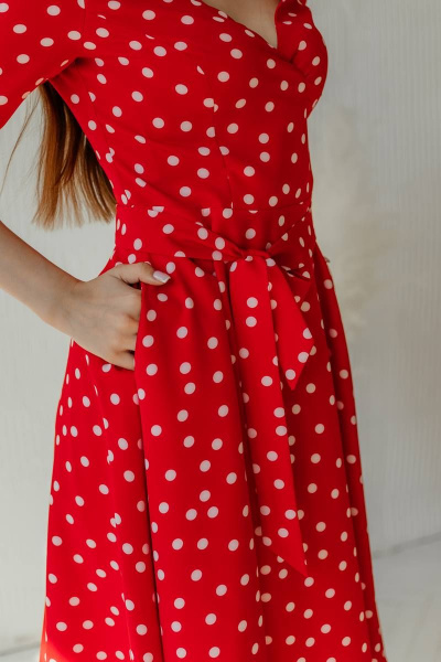 Платье Стильная леди М-273 красный - фото 6