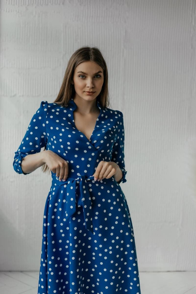 Платье Стильная леди М-273 голубой - фото 5