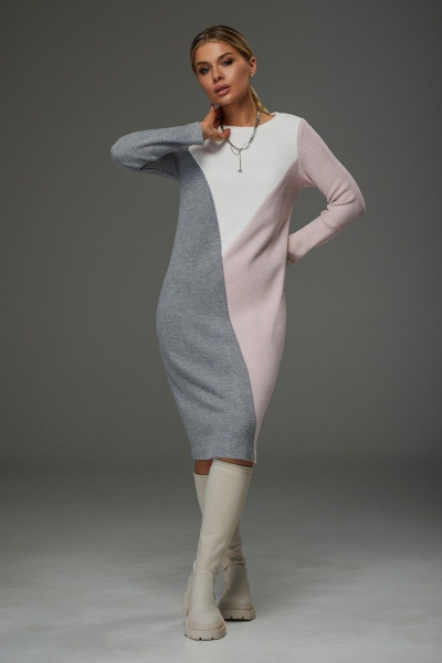 Платье Galean Style 918 розовый - фото 1