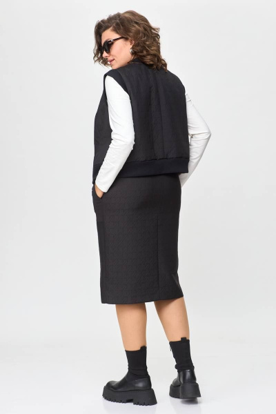 Жилет, лонгслив, юбка Karina deLux M-1172 черный/белый - фото 8