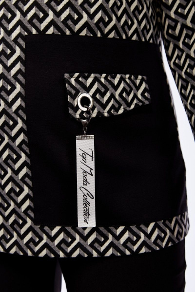 Блуза Элль-стиль 2043а серо-черный_принт - фото 4