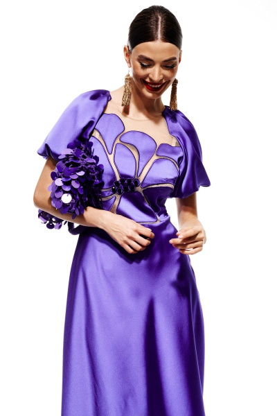 Платье ELLETTO LIFE 1975 фиолетовый - фото 2