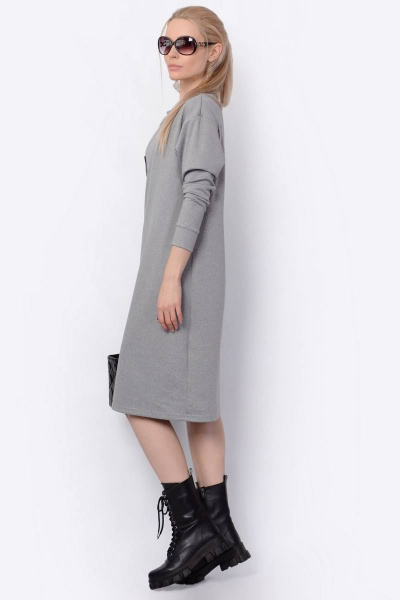 Платье Patriciа C15030 серый меланж,черный - фото 2