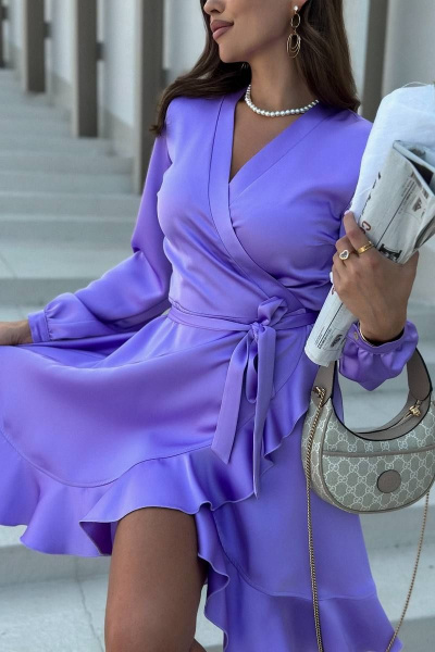 Платье Totallook 22-4-20 фиолетовый - фото 2