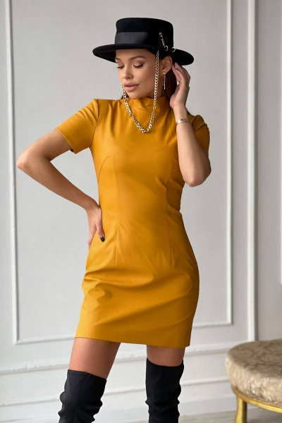 Платье Totallook 22-4-19 желтый - фото 5