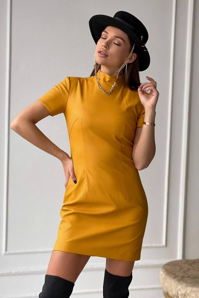Платье Totallook 22-4-19 желтый - фото 1