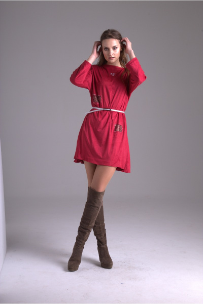 Платье AMORI 9242 красный - фото 1