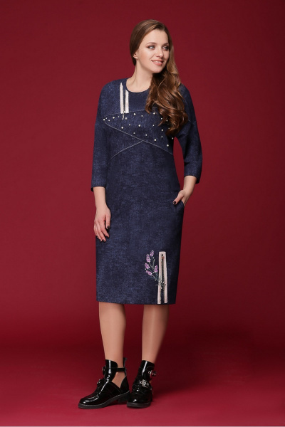 Платье Кэтисбел 1390 темно-синий - фото 1