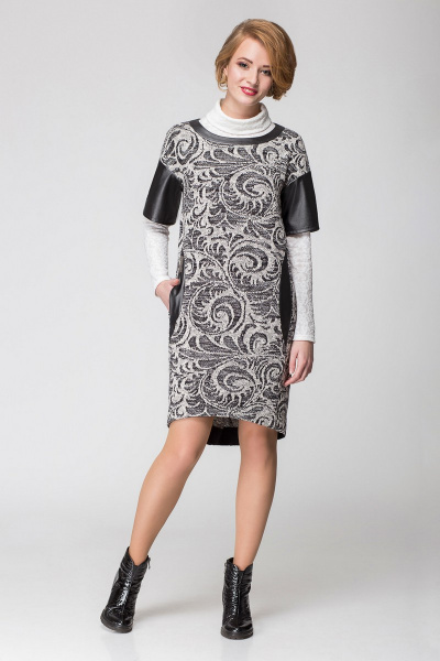 Джемпер, платье LaKona 1072 серый+черный - фото 1
