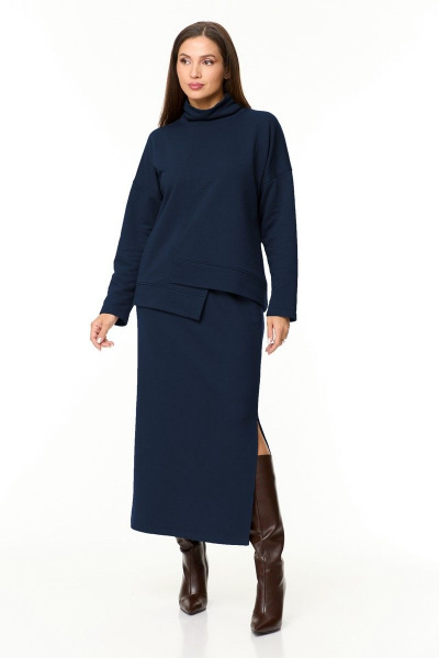 Джемпер, юбка Anastasia 1050 темно-синий - фото 1