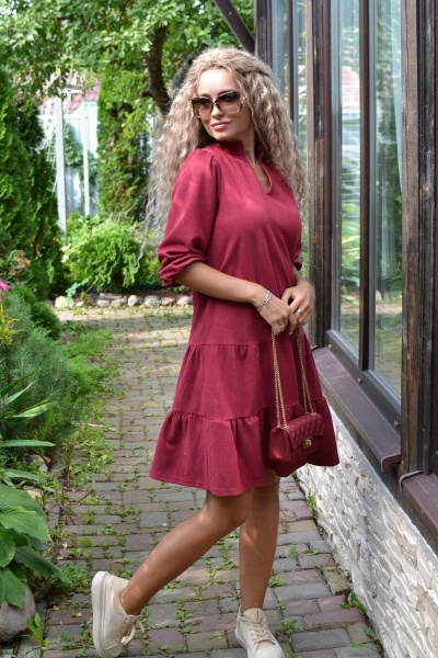 Платье Patriciа C15165 красновато-бордовый - фото 3